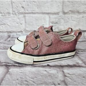 Converse Girls Sparkly Shoes Pink Size 8 Toddler Sneakers